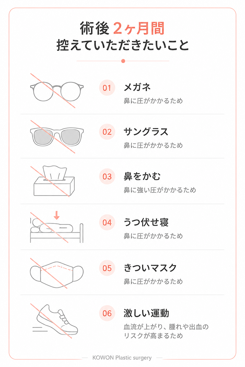 術後の生活で控えたい行動