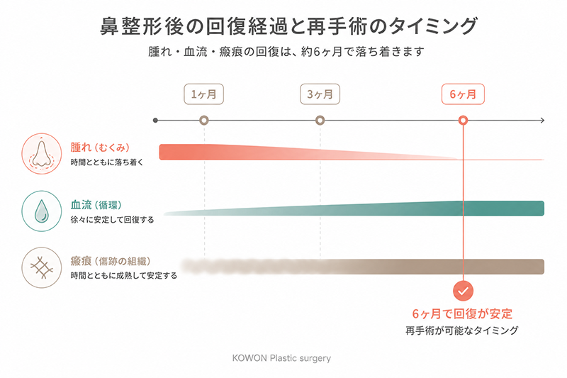 鼻整形後の回復経過と再手術時期の目安